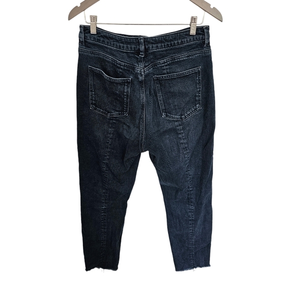 ASOS Remo High Rise jeans medium wash front seam frayed hem Size 32 - Picture 2 of 7